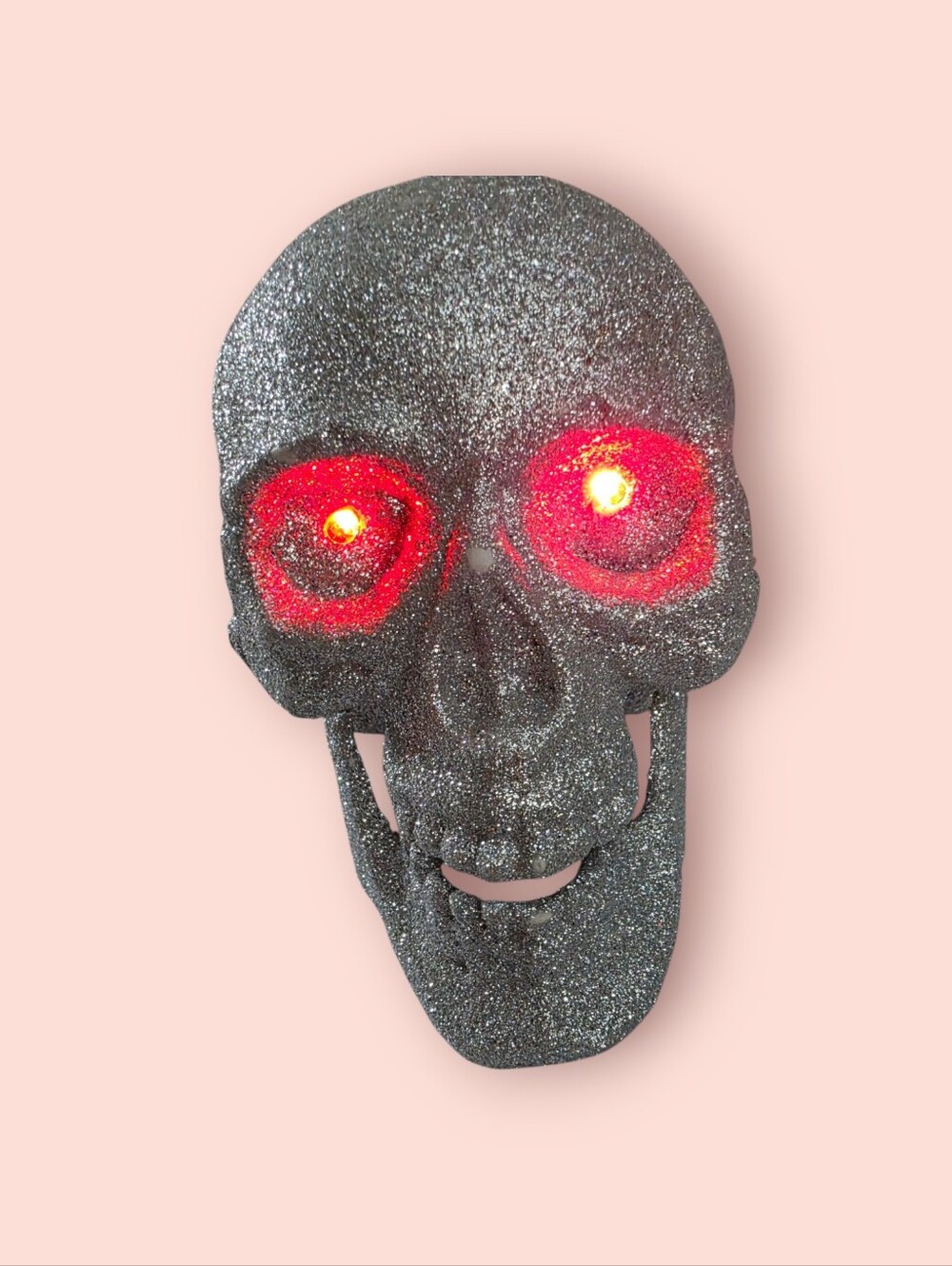^ Glitter Skull Decor with LED Eyes